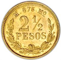 Mexico Gold 2.5 Peso (1870-1892)