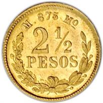 Mexico Gold 2.5 Peso (1870-1892)