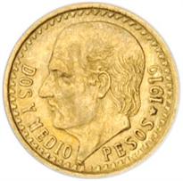 MEXICO GOLD 2.5 PESO (1918-1948)