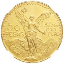  MEXICO GOLD 50 PESO (1921-1947)