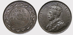 1 cent 1915-George V coin