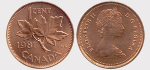 1 cent 1984 Elizabeth II coin