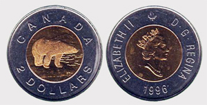 2 dollars 1996 - German Planchet Elizabeth II coin