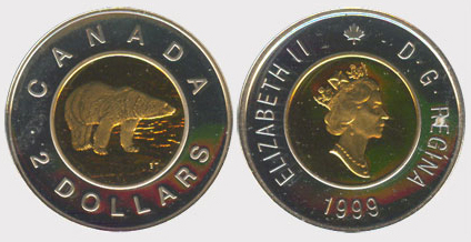 2 dollars 1999 Elizabeth II