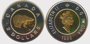 2 dollars 1999 - Nunavut - Mule Elizabeth II
