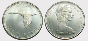 1 dollar 1967 - Diving Goose 45% Elizabeth II