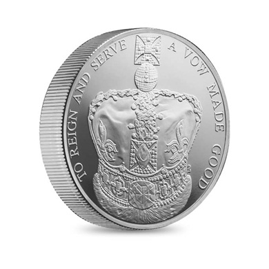 The Queen's Coronation Anniversary 2013 UK Euro 5 Platinum Piedfort Coin