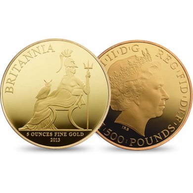 2013 Britannia Five-Ounce Gold Proof Coin