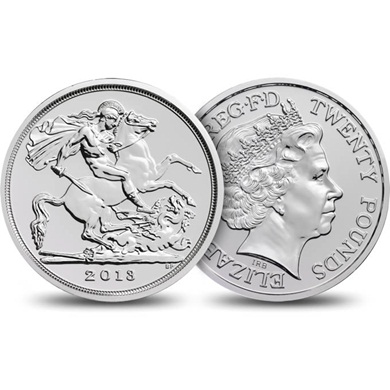 The St George and the Dragon 2013 UK Euro 20 Fine Silver Coin