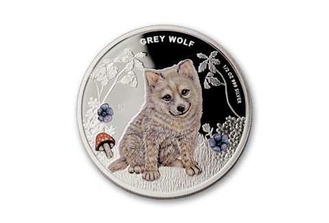 2013 Australia Half Oz Silver Forest Babies - Wolf Proof