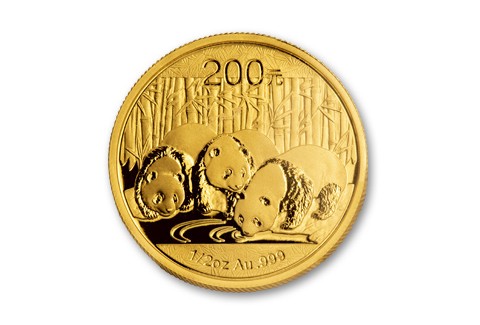 2013 China 1/2-oz Gold Panda PCGS MS69 First Strike