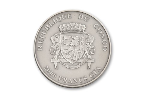 2013 Congo 2-oz Silver Nature's Eyes Panther Antique Finish