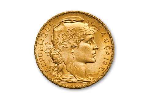 1899-1914 France 20 Francs Rooster BU
