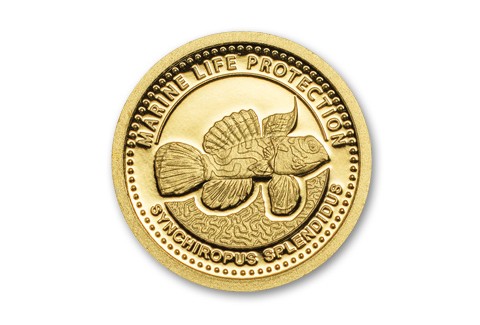 2013 Palau 1 Dollar Gold Mandarinfish Proof
