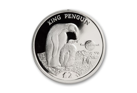 2012 South Georgia 2 Pound Silver King Penguin Proof