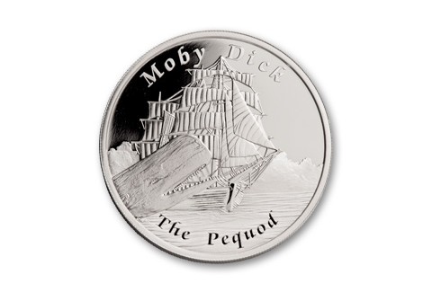 2013 Tuvalu 1-oz Silver Moby Dick Pequod Proof