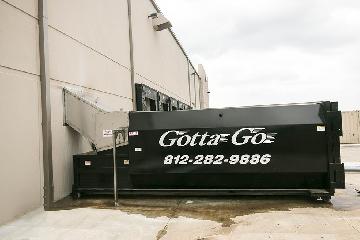 Industrial Trash compactor installed by Gotta Go Dumpster Service in River Ridge Commerce Park in Jeffersonville, Indiana