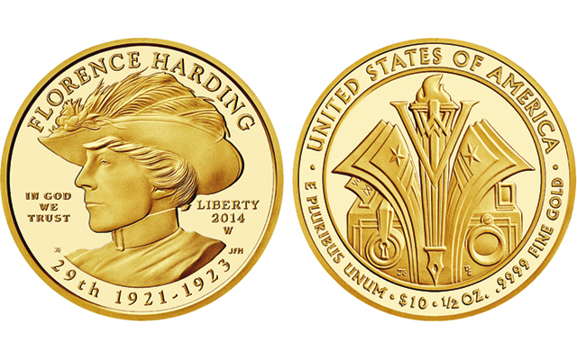 US Mint Sells Florence Harding First Spouse Gold Coins