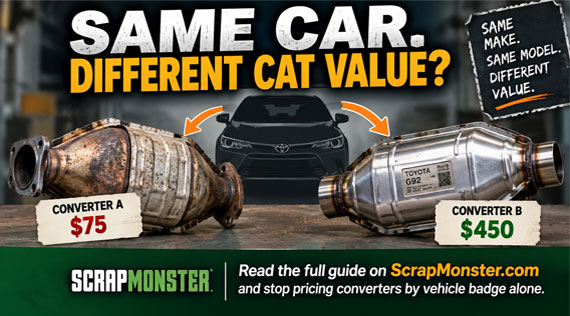 Why Catalytic Converters From the Same Car Can Have Different Scrap Values